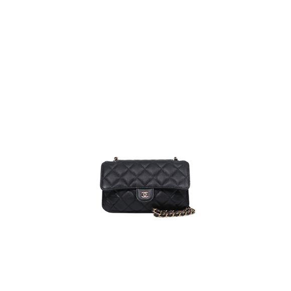 CHANEL Black Fabric Foldable Shoulder Bag A-A35673 - Picture 1 of 1